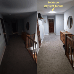Will a sun light tunnel light up a landing and stairs